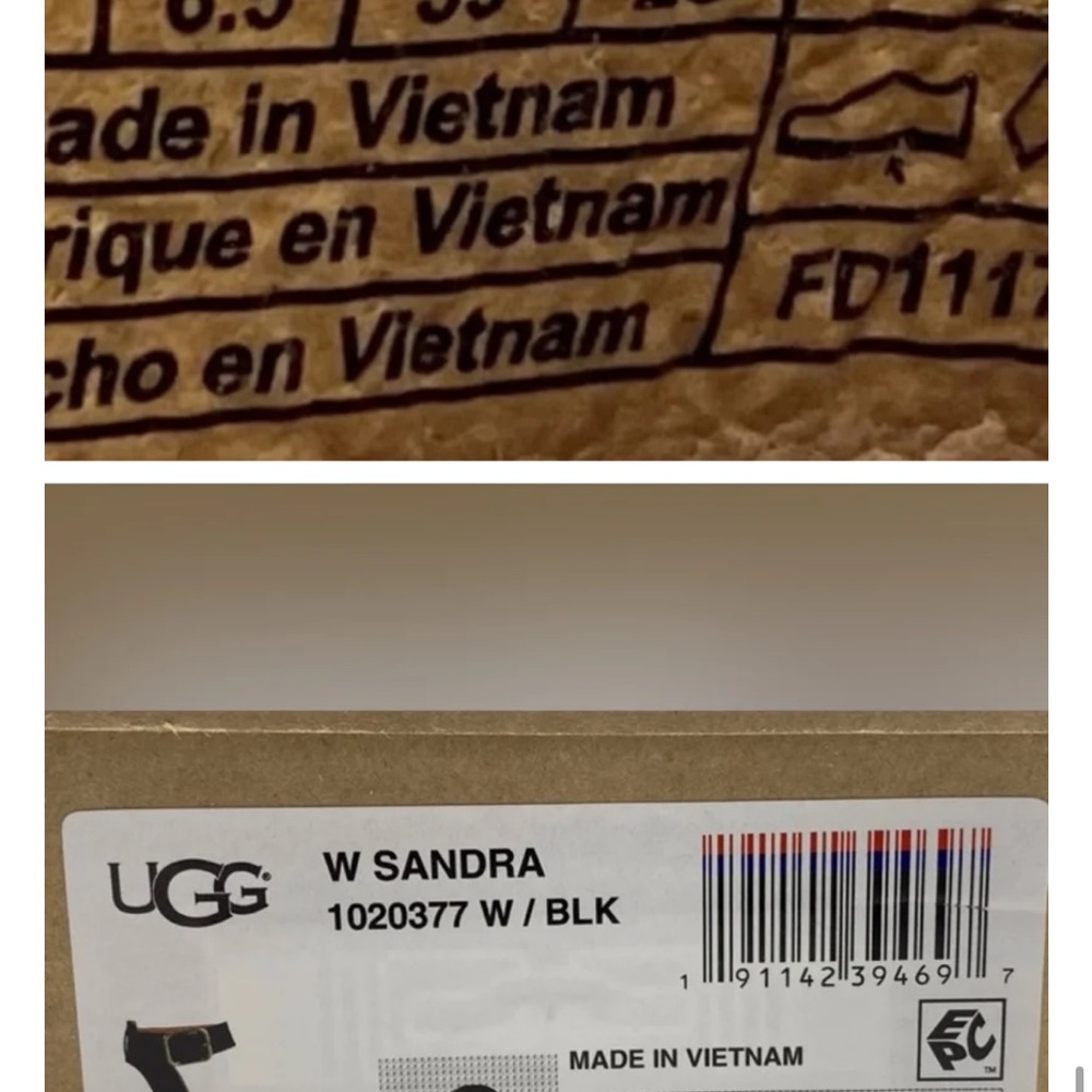 UGG Women's Black Suede Block Heel Sandals - Picture 4 of 4